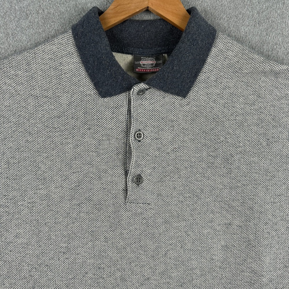 Vintage Bugle Boy Polo Shirt Mens Large Gray Millennium Series‎